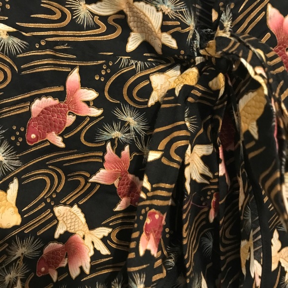 Koi print wrap dress/cover up, M - Picture 2 of 3
